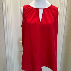 Banana Republic Vibrant Red Keyhole Blouse
